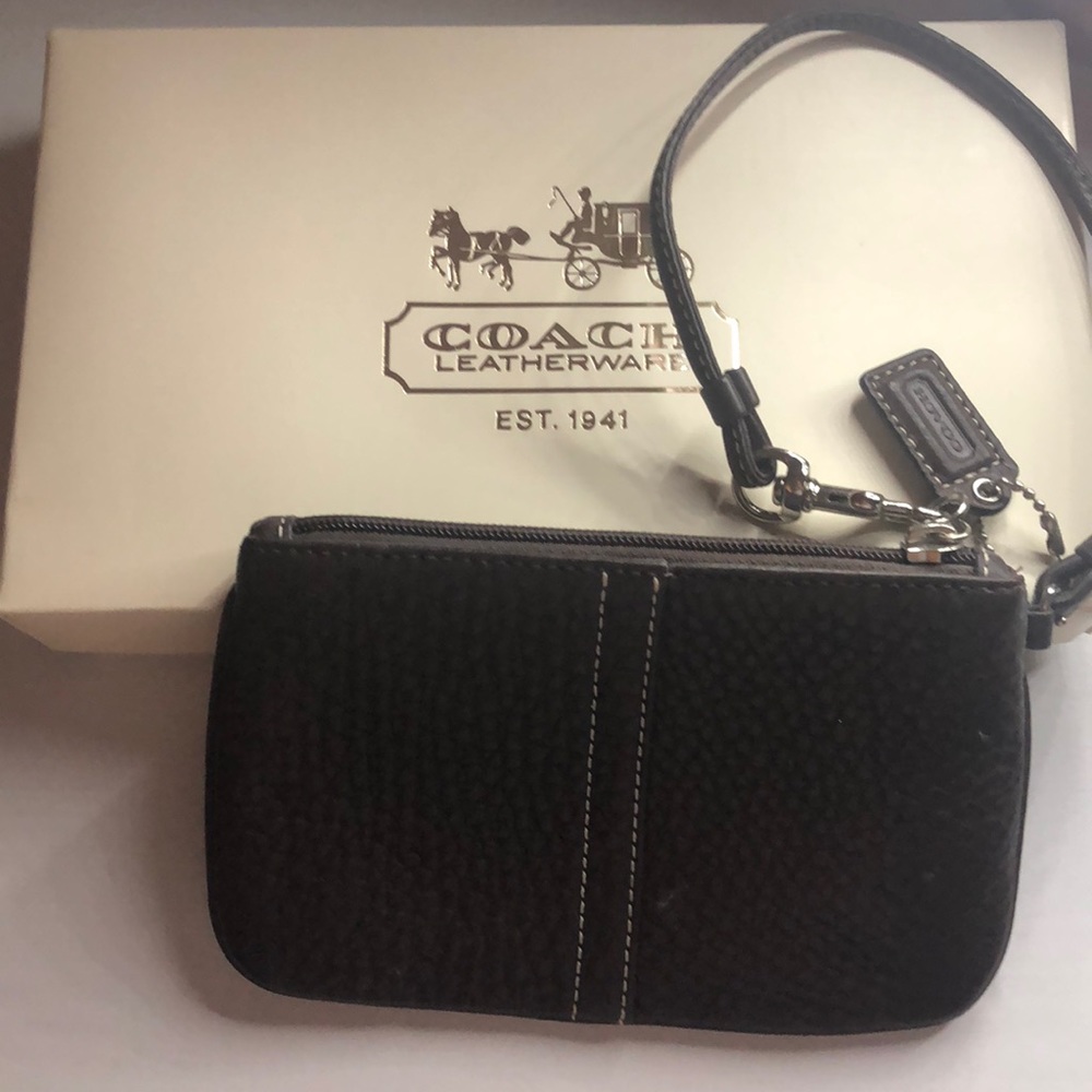 Brown coach wristlet